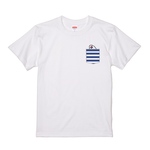 文鳥Tシャツ  「ポケットTシャツ風ひょっこり文鳥」 ボーダー【受注生産】