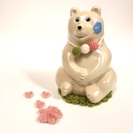 《受注生産》しろくま貯金箱♡コスチューム♡お花見♡春♡座布団付き♡着せ替え