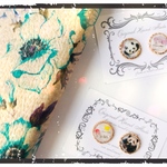 花とパンダのレジンピアス