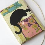 文庫本ブックカバー　猫と絵画