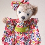 コグマの着物🐻🎀琉球紅型桜文様　ヌイグルミ用振袖コスチューム