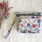 ♡リバティ イルマ（ネイビー×レッド）のコンパクトおむつポーチ♡
