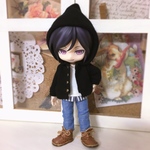 オビツ11サイズ服＊フードパーカー×タンクトップ×デニム3点セット