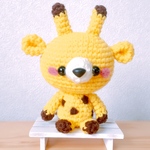 【受注生産】カラフルイエローのかわいいキリンちゃんあみぐるみ
