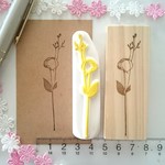 ソフトユーカリ 枝 一輪花  消しゴムはんこ