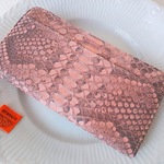 長財布（マット蛇）サーモンピンク