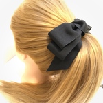 上品リボンヘアゴム Black