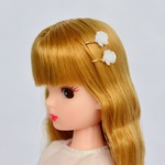 樹脂薔薇ヘアピン(2個｜白×白)