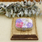 押し花ピルケース/アクセサリーケース/小物入れ ＊pink purple＊