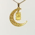 🦉🌙フクロウと透かし月のネックレス