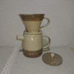 縁ドットのコーヒードリッパーセット