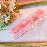 40. かすみ草 押し花 ゴールドつぶつぶ 印鑑ケース  