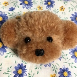 毛糸のぽんぽん トイプードルボールチェーンストラップ（茶色・サイズ小）