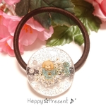 ティーカッププードルの大人可愛い💓flowerパールのキラキラ✴️ヘアゴム❤️✨ 送料無料 犬 花 春 限定 プレゼント ラッピング