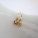 slice diamond K18/pierced earrings