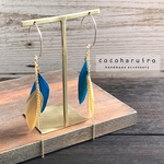 blue & yellow フェザーピアス