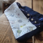 🌳Hinoa88 Liberty ８重ガーゼハンカチ・タオル　patch/navy