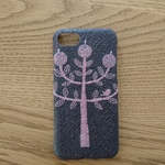 *受注製作*ミナペルホネン*ringo*brown×pink*mina perhonen*iPhoneケース*iPhoneカバー*スマホケース*スマホカバー