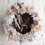 母の日リース(23cm)＊ホワイトレースのアンティーク・カローラ＊スプリングリース