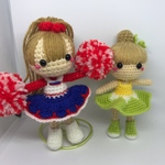 ご予約品♪女の子のあみぐるみ  チアガールペア 190317
