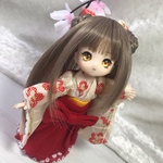  ハイカラさんセット　薄黄×赤