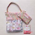 別注✨ ミニバッグ & ポーチ セット 【 Flower Tops フラワー･トップス 】 リバティ ♥ お出かけセット ☆お薬ポーチ ☆ クリアポーチ ☆ キラキラ ビニールポーチ