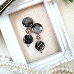 ☆Vintage☆グレー×ブラック×シルバーなモードピアス/イヤリング