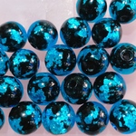 蓄光 ホタルガラス  8mm 10個セット ホタル石 ほたるガラス とんぼ玉 ブルー