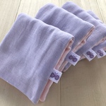 □919 Pile In Gauze  ふわとろミニハンカチ PINK&LILAC&PERHONEN 