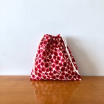 巾着袋 20×20/ohajiki flower:red