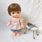 ＊ブラウスとかぼちゃパンツのセット＊うすピンク・デニム風 レミン ソラン メルちゃんサイズ