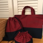 shabita様  ご注文 赤ナップサック型の体操着入れ