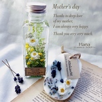 ハーバリウム・アロマワックスサシェ  ギフトセット〜Thank you Mom〜ショートボトル（木箱入り）
