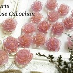 【2個】 23㎜ 紫 Rose Cabochon