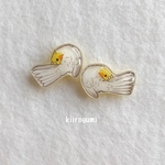 手描き♡もふもふオカメズのピアス/イヤリング（ルチノー）