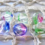 チェコビーズ　水に花8個