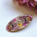 ビオラの押し花ヘアクリップ