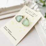  【sale!1200→1000円】レトロガラスシリーズ✩.*˚シーグラスのゆらゆらイヤリング/ピアス(190318-4)
