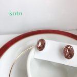 【Y.M様御専用】ローズガラスが上品なシンプルピアス