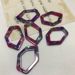 6個✦変形不規則 アクリルパーツ 1穴