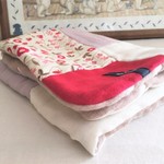 Liberty*大人colorpatch乙女の8重ガーゼフェイスタオルハンカチ*リバティフラワー*レッド