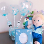 3本セット1st  birthday baby boyハートバルーンフォトプロップス