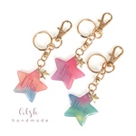【再販×6】お名前入り♡宇宙柄スター ベビー&キッズ  キーホルダー / ネームタグ