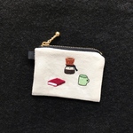 刺繍 ミニミニポーチ   読書時間