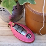 スマートキーカバー　ニッサン車用 　本革　フランス産高級皮革 ボーエプソン キックス　セレナ ノート エクストレイル　 等　【レザーキースーツ】