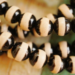 ボーダーアゲート 8mm 38cm白×黒　天然石 ビーズ