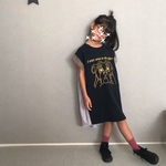 Tシャツリメイク✂︎   /  ブルドッグ シャツワンピ 