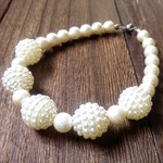 【首輪】Milky sugar pearl　ミルキィシュガーパールとつぶつぶドロップのネックレス
