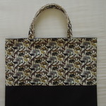 レッスンバッグ*リバティ*帆布*Queue for the Zoo*カーキ*30×40cm