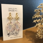 ドライフラワーのスプリングピアス